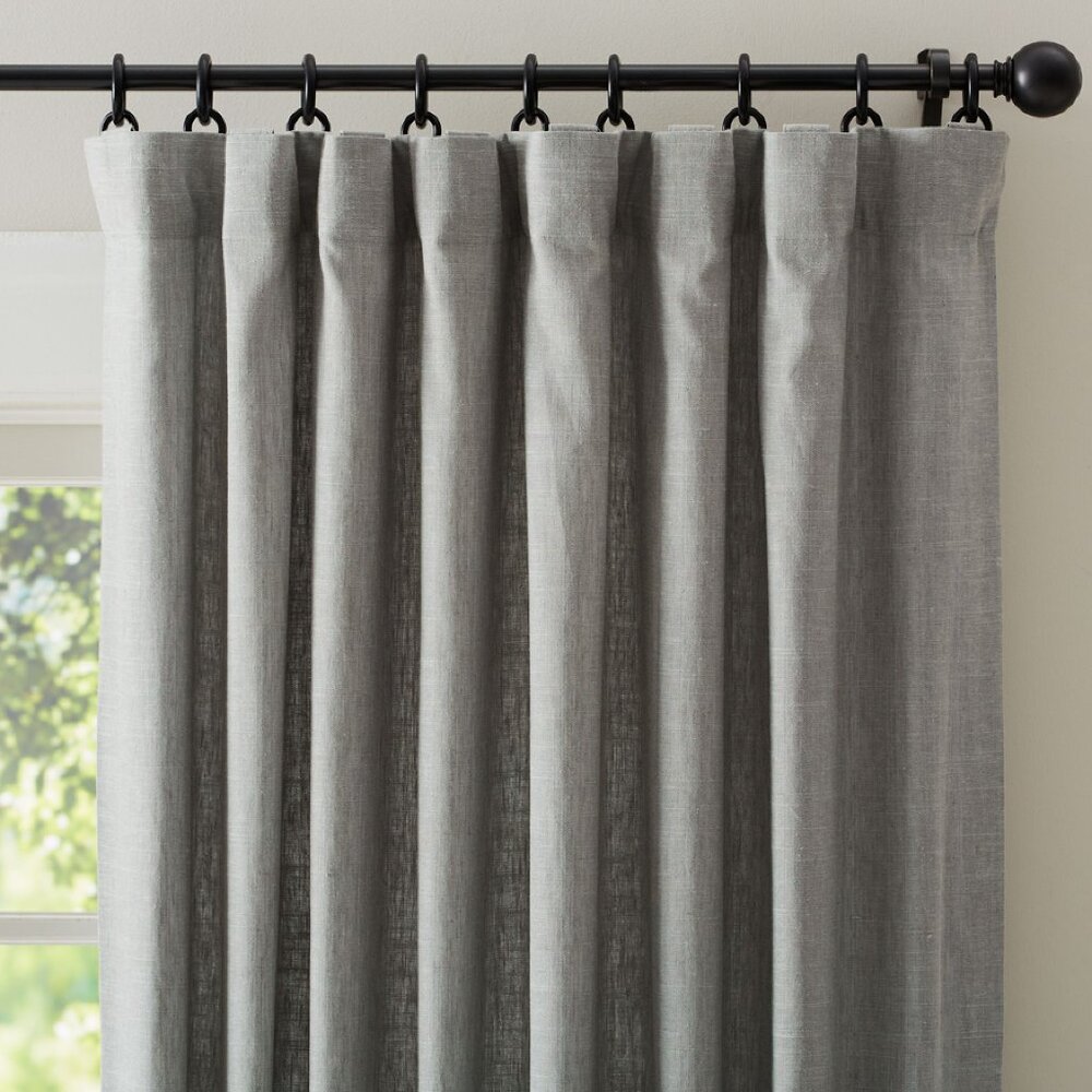 Pottery Barn Emery Linen Blackout Curtain Flagstone Window Panel 100" x 108" NWT